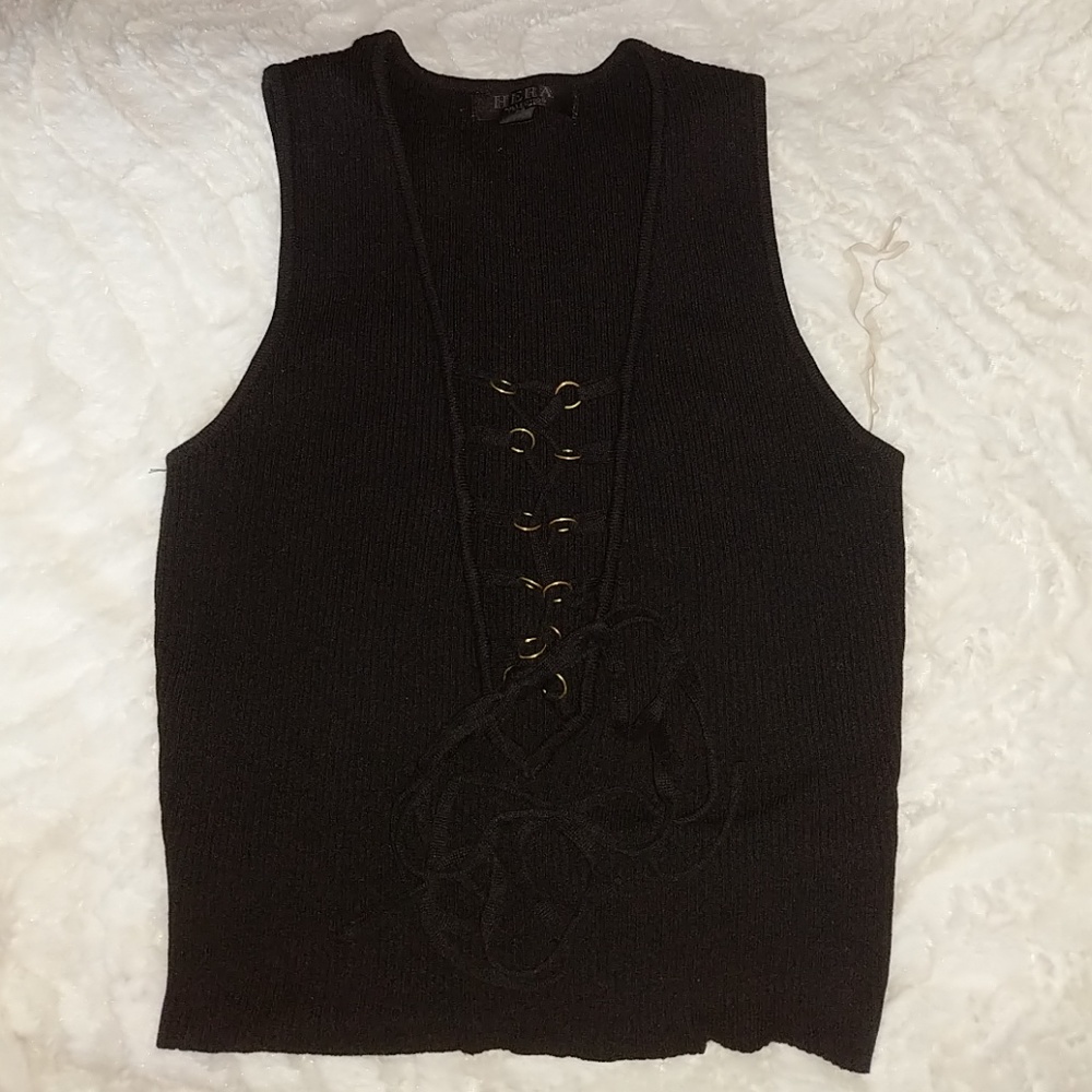 Lace up crop top
